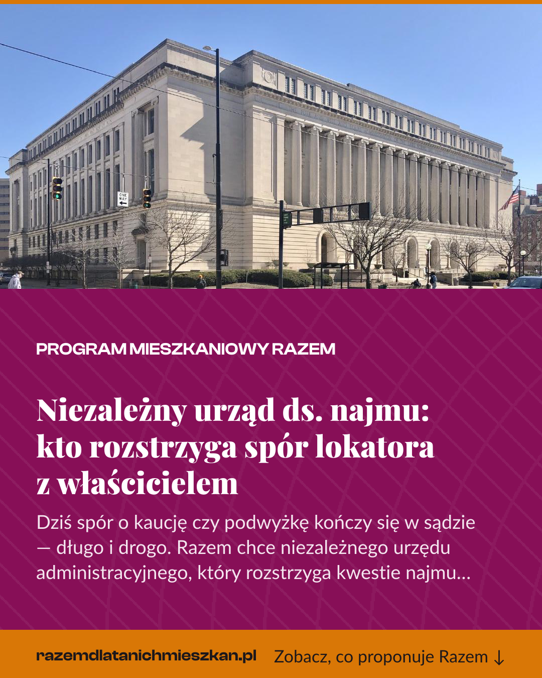 Grafika pionowa do udostępnienia: Niezależny urząd ds. najmu: kto rozstrzyga spór lokatora z właścicielem