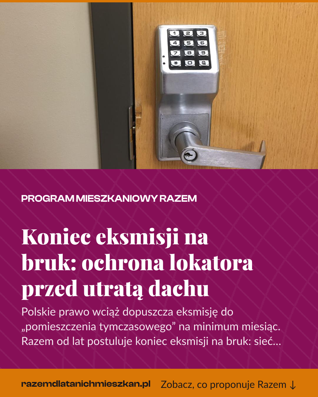 Grafika pionowa do udostępnienia: Koniec eksmisji na bruk: ochrona lokatora przed utratą dachu